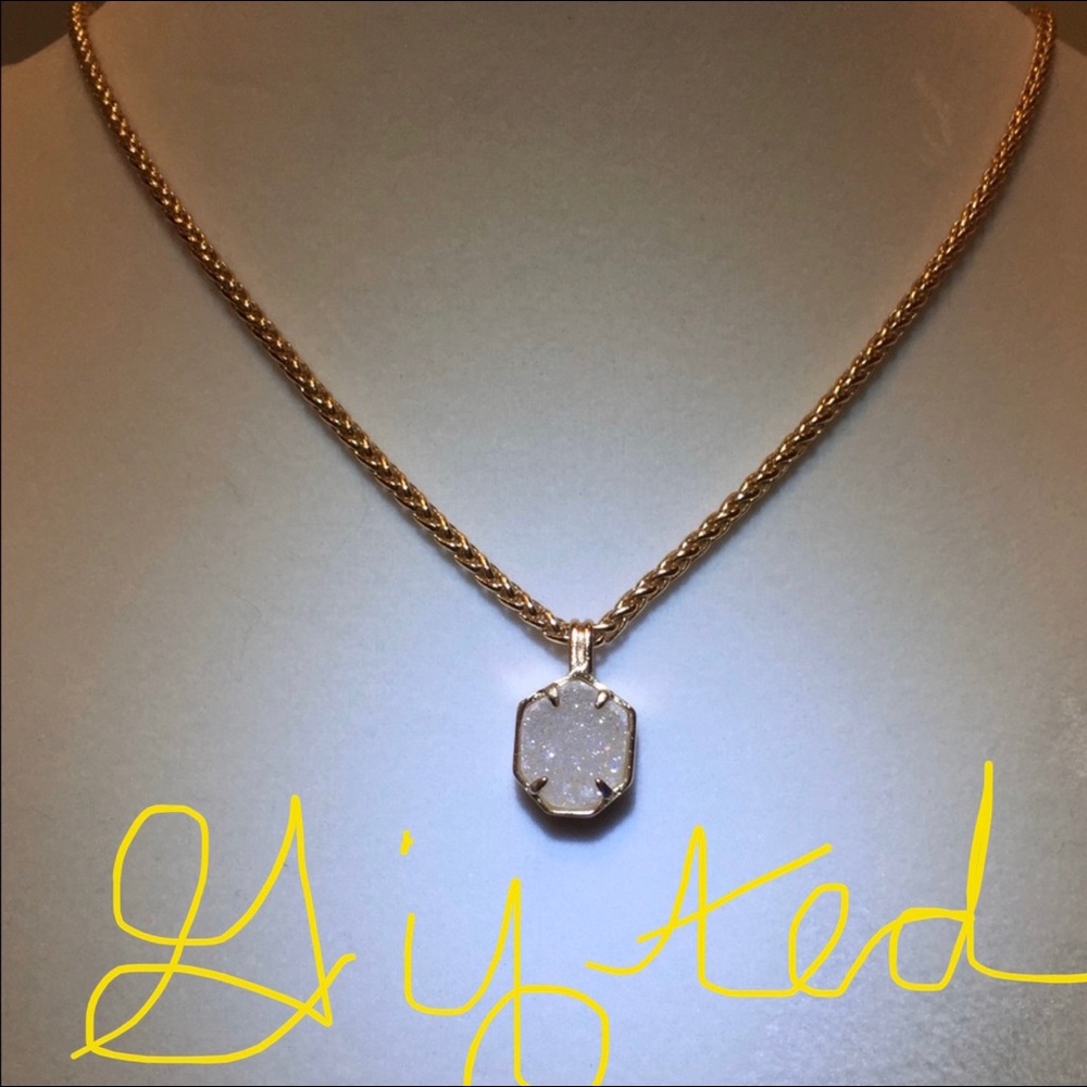 Kendra Scott iridescent Oliver drusy in Rose Gold